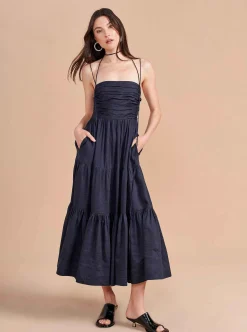 La Ligne Sleeveless Sofia Dress Navy Online