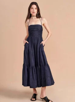 La Ligne Sleeveless Sofia Dress Navy Online