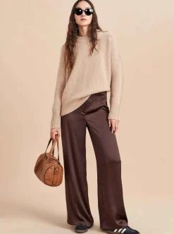 La Ligne Solid Marin Sweater Tan Melange Discount