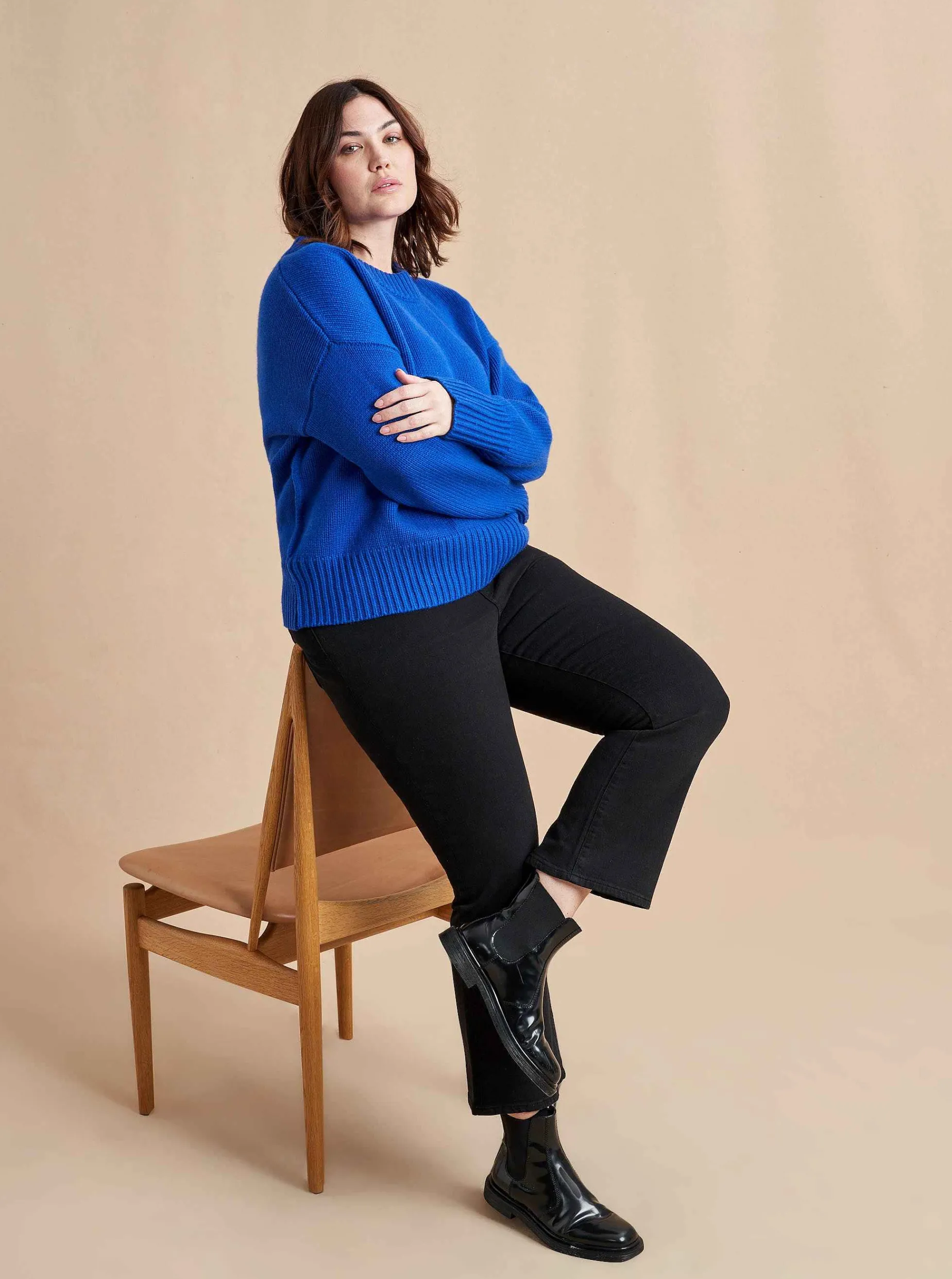 La Ligne Solid Marin Sweater Cobalt Hot