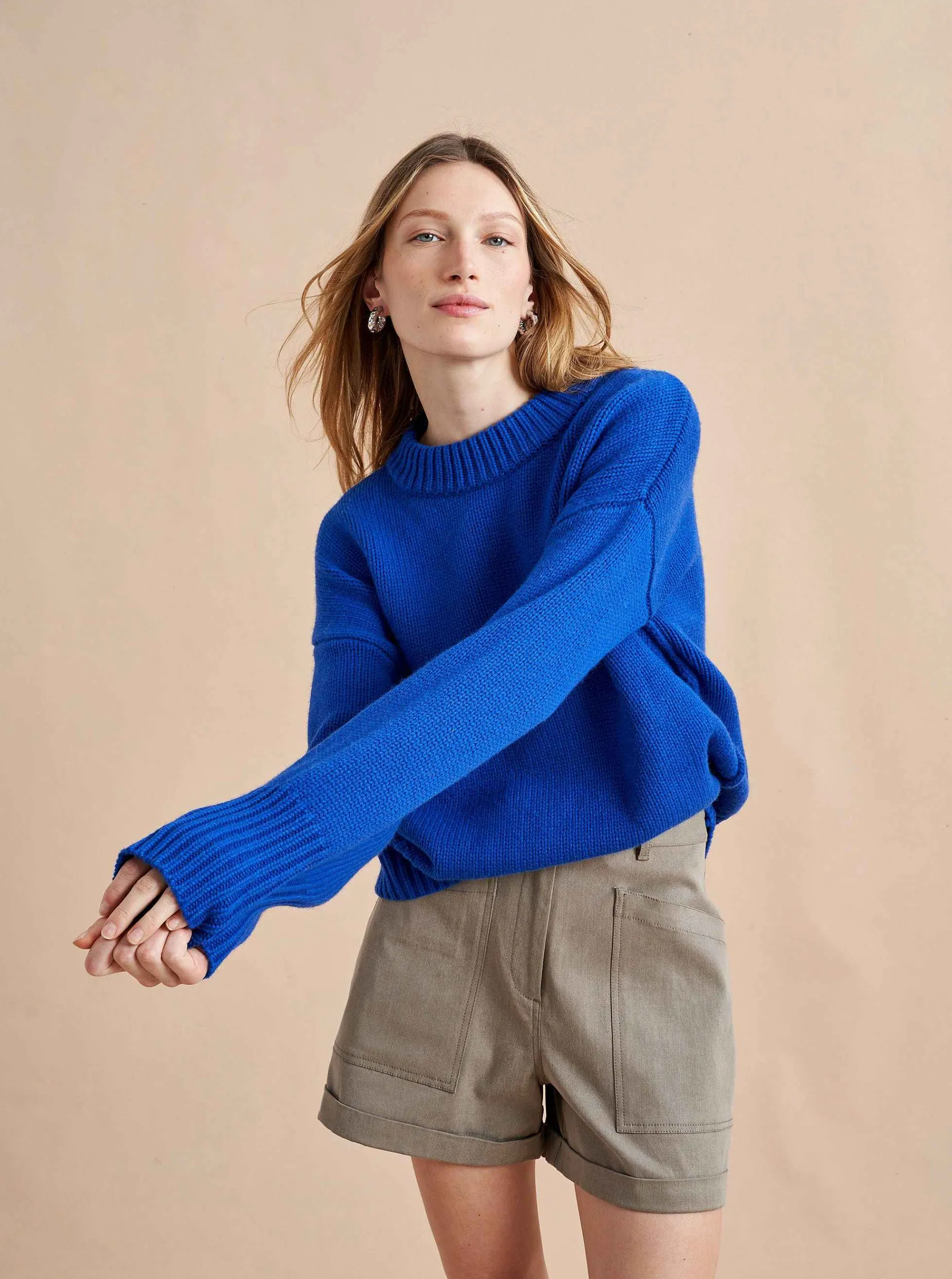 La Ligne Solid Marin Sweater Cobalt Hot
