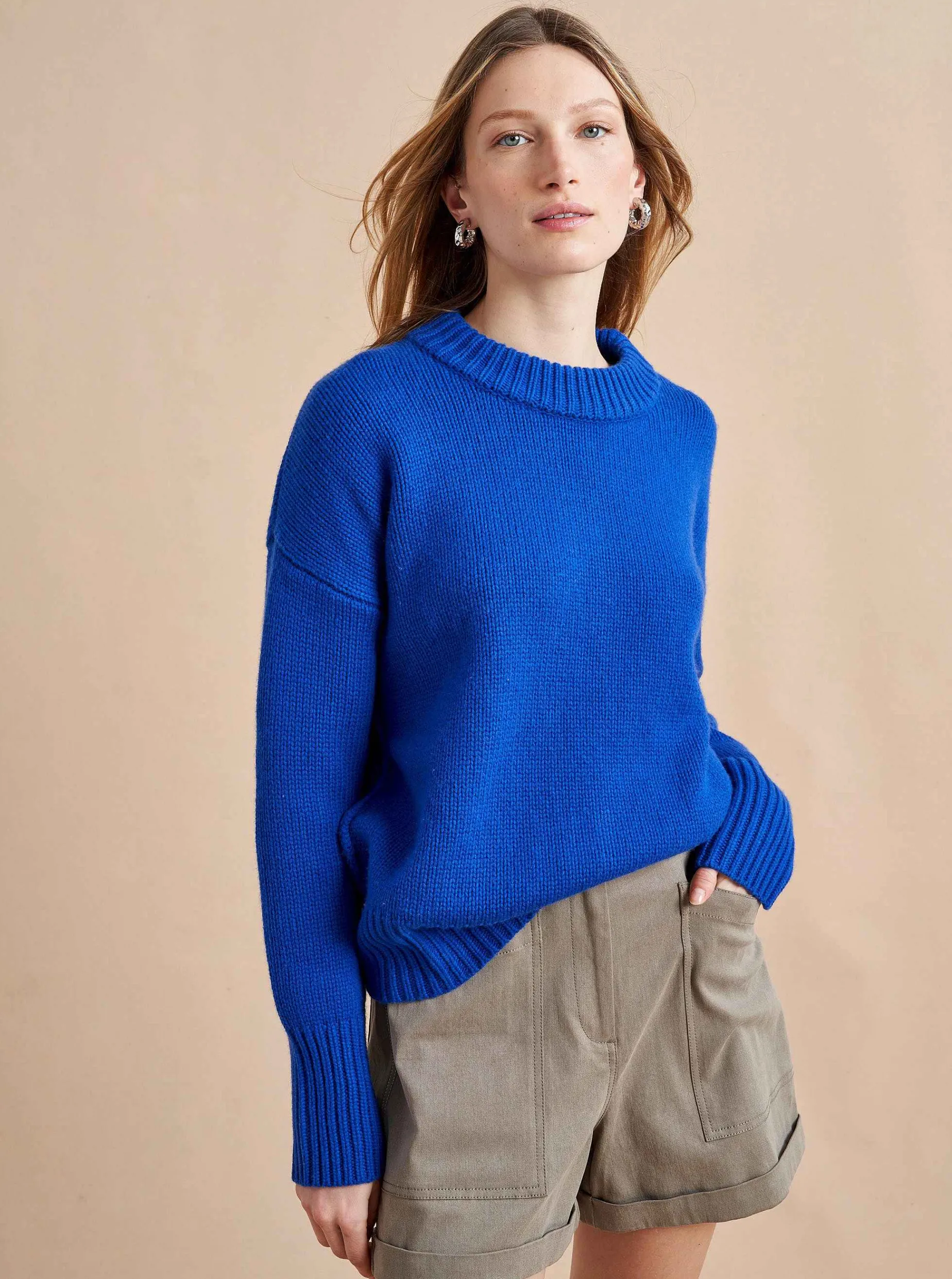 La Ligne Solid Marin Sweater Cobalt Hot