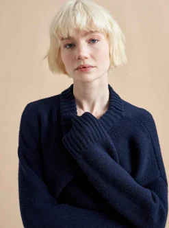 La Ligne Solid Marin Sweater Navy Flash Sale
