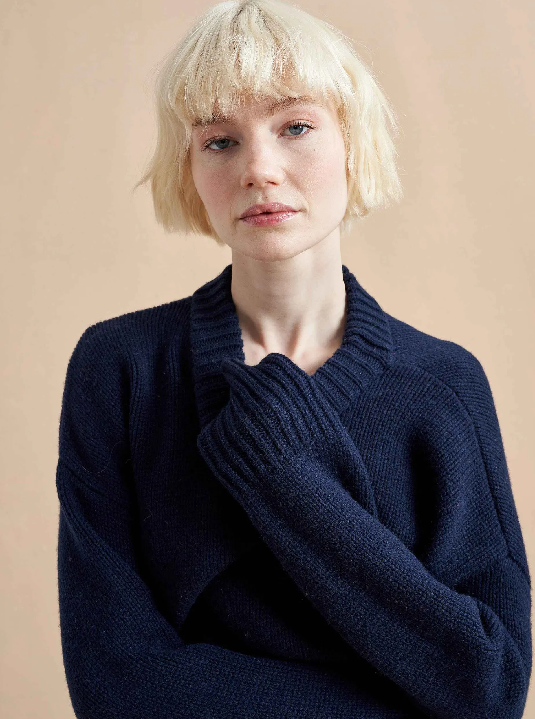 La Ligne Solid Marin Sweater Navy Flash Sale