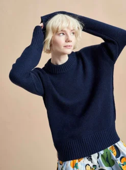 La Ligne Solid Marin Sweater Navy Flash Sale