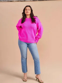 La Ligne Solid Marin Sweater Fuchsia Fashion