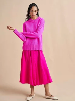 La Ligne Solid Marin Sweater Fuchsia Fashion