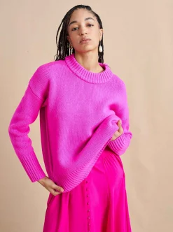 La Ligne Solid Marin Sweater Fuchsia Fashion