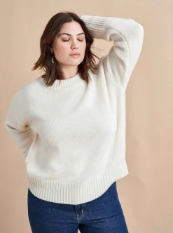 La Ligne Solid Marin Sweater Cream Outlet
