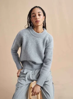 La Ligne Solid Marin Sweater Grey Fashion