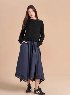 La Ligne Solid Mini Marina Sweater Black Store