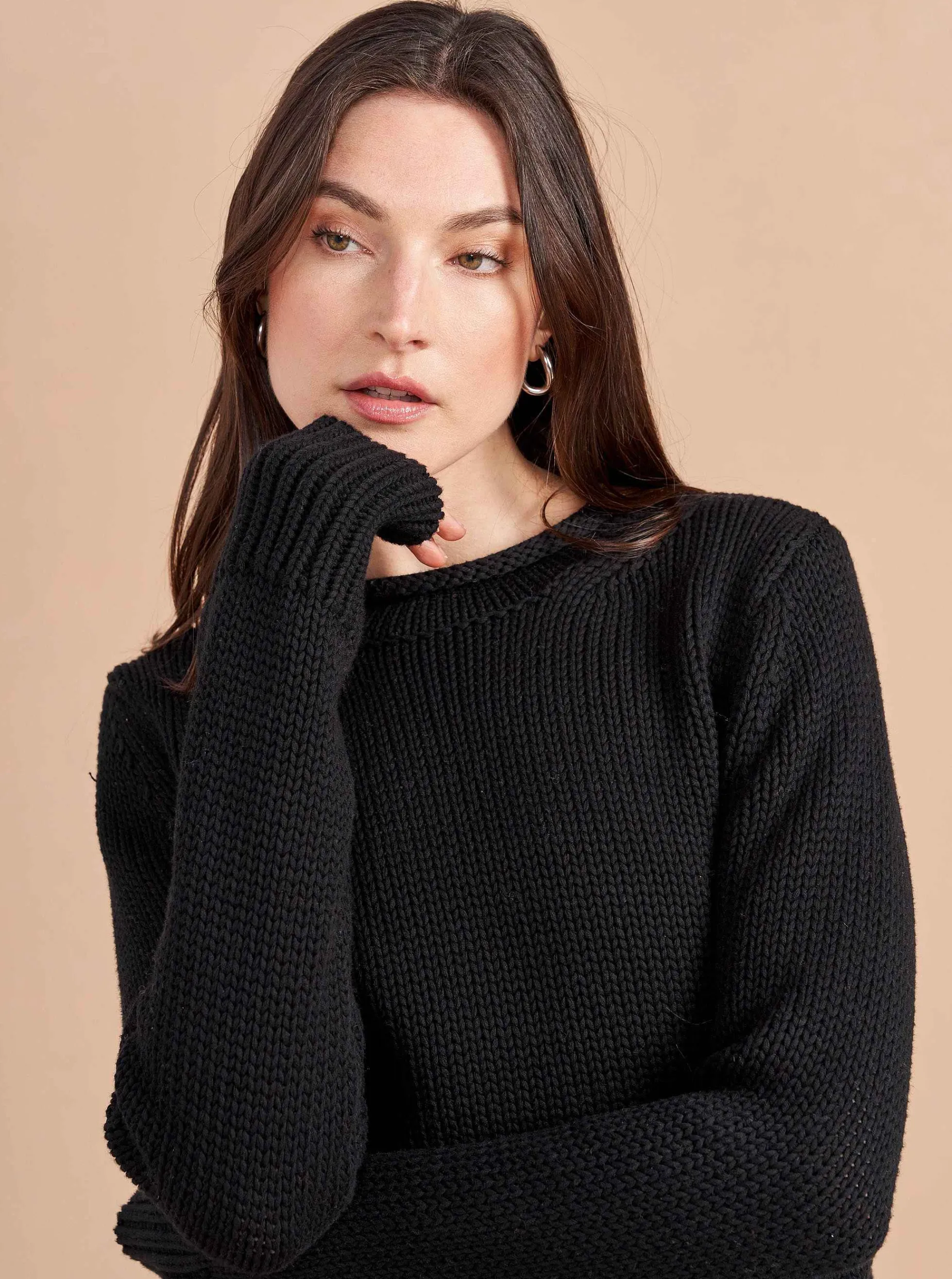 La Ligne Solid Mini Marina Sweater Black Store