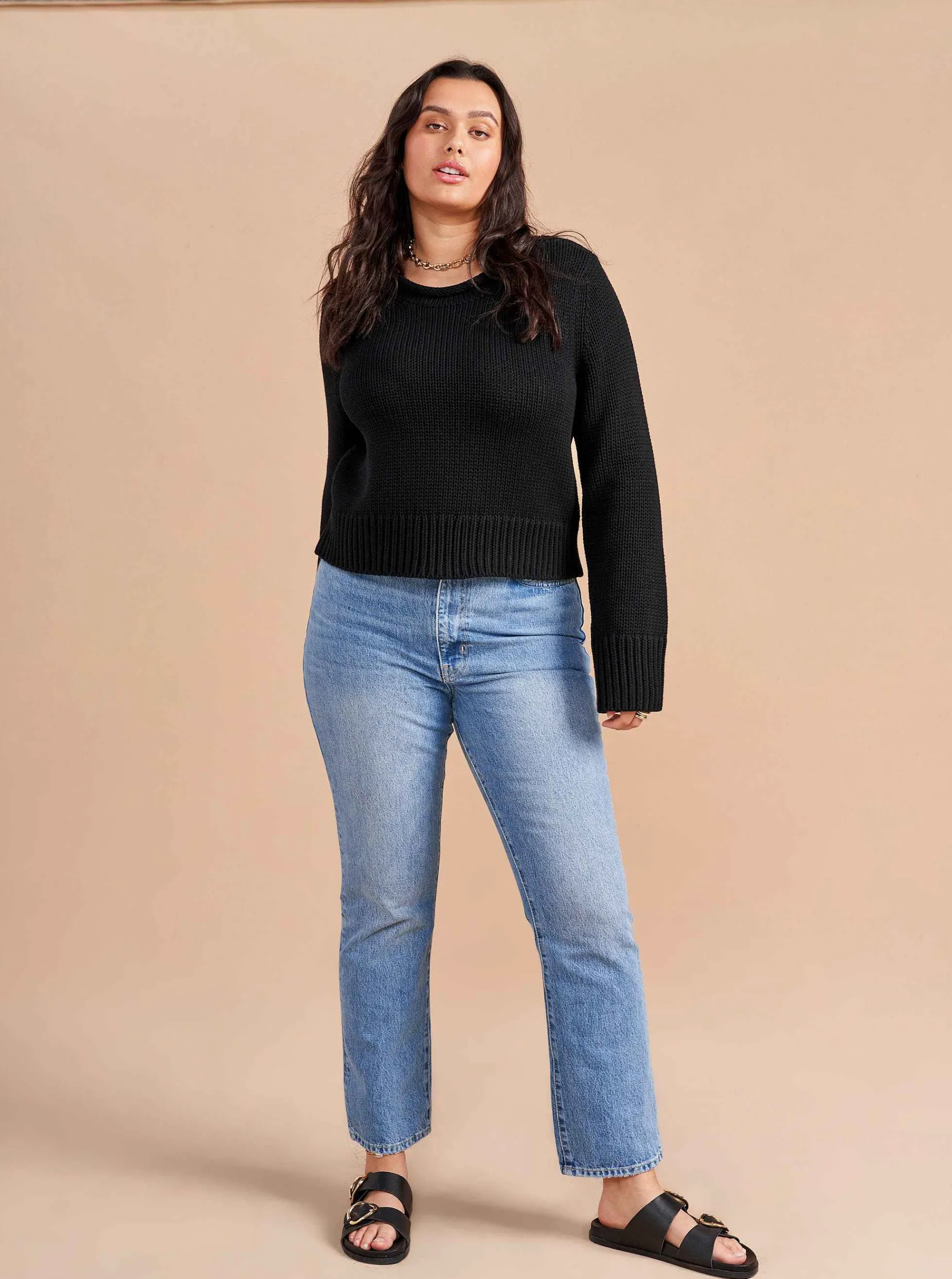 La Ligne Solid Mini Marina Sweater Black Store