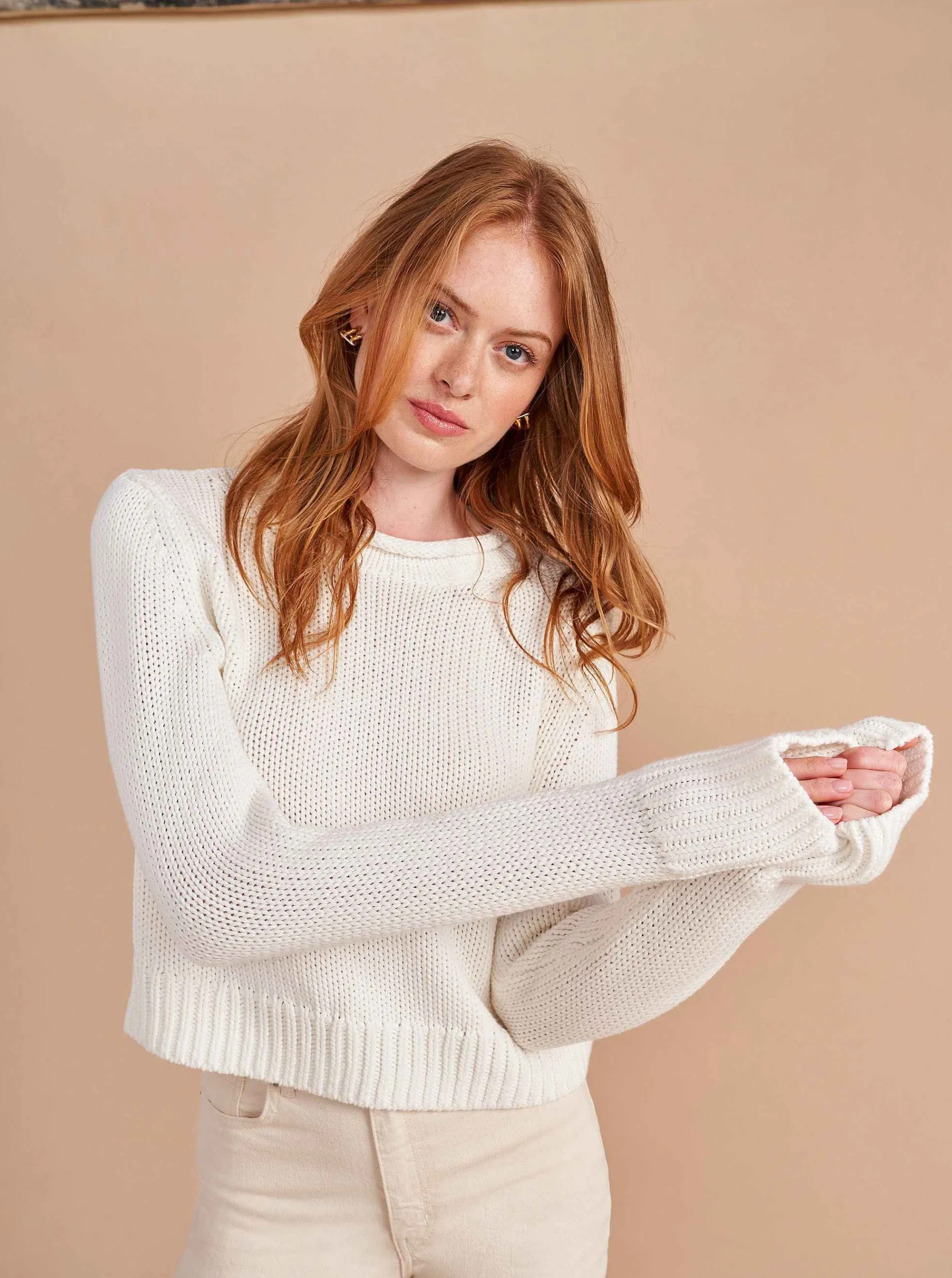 La Ligne Solid Mini Marina Sweater Ivory Outlet