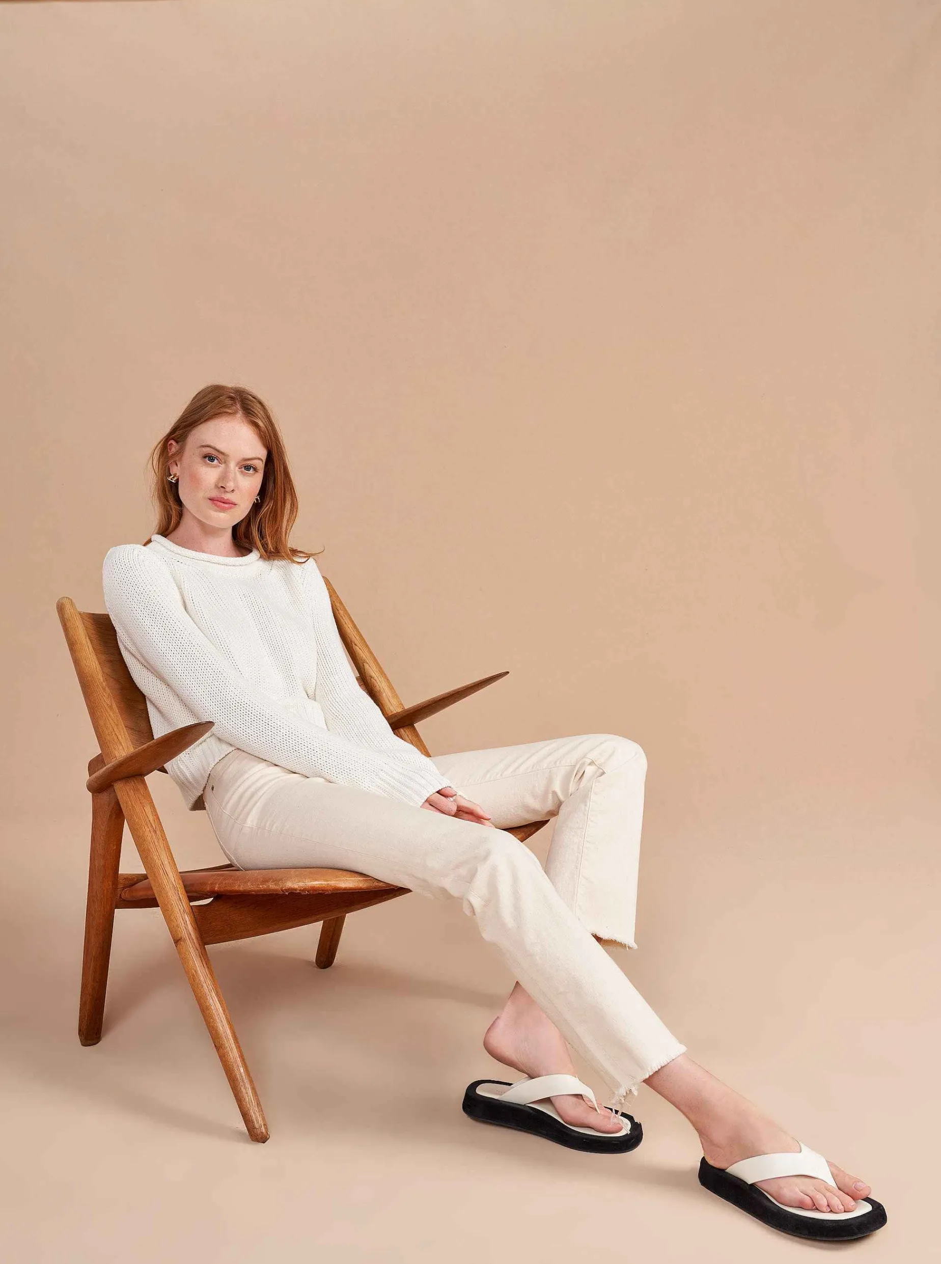 La Ligne Solid Mini Marina Sweater Ivory Outlet