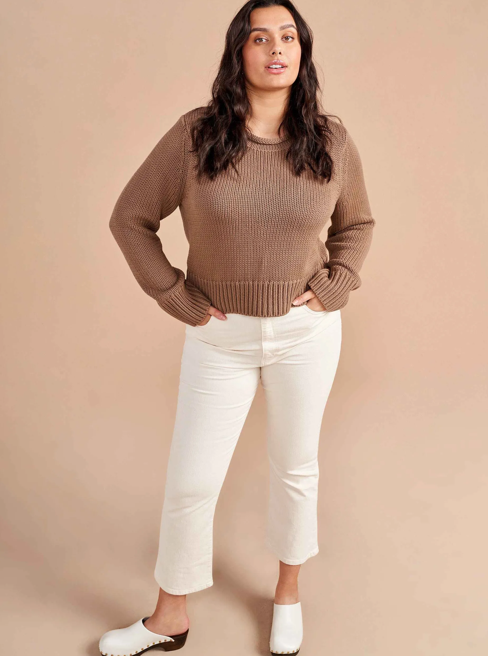 La Ligne Solid Mini Marina Sweater Tan Discount