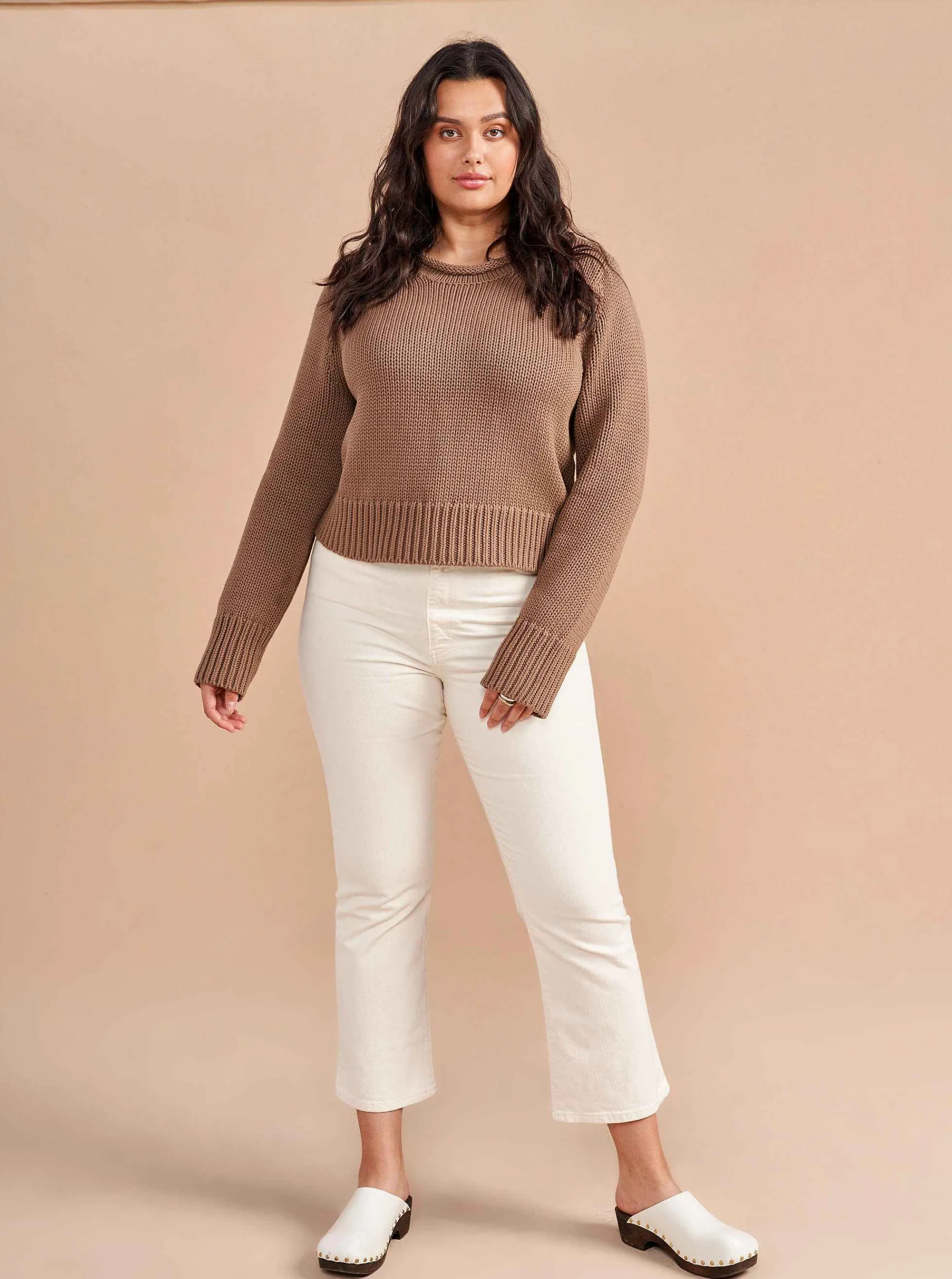 La Ligne Solid Mini Marina Sweater Tan Discount