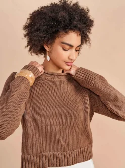 La Ligne Solid Mini Marina Sweater Tan Discount