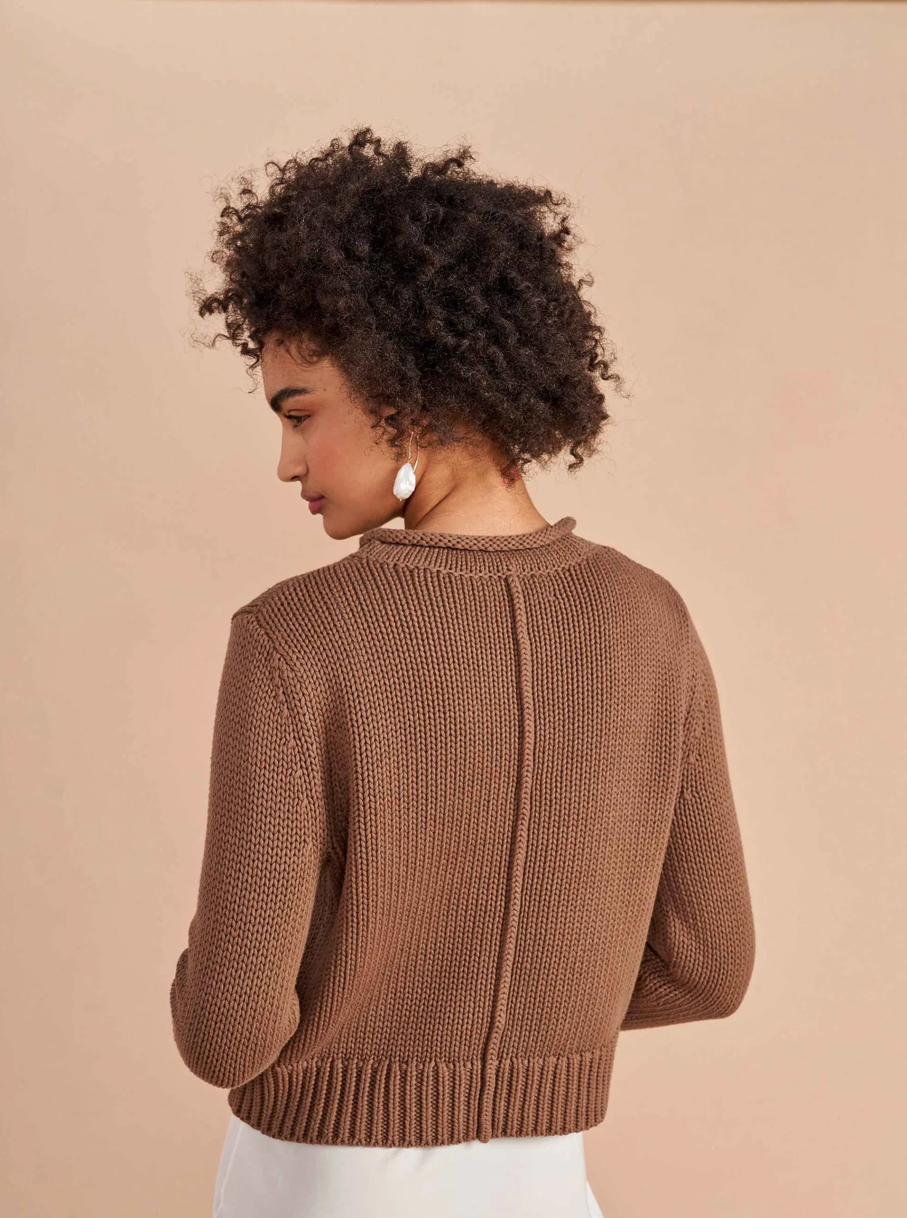 La Ligne Solid Mini Marina Sweater Tan Discount
