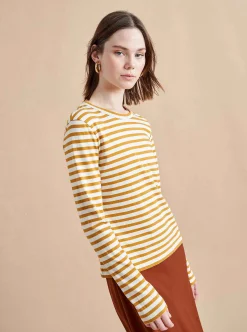 La Ligne Striped Meredith Tee Cream/Mustard Hot