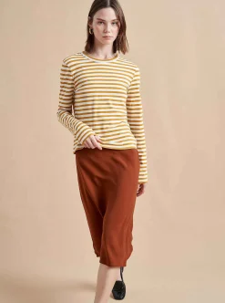 La Ligne Striped Meredith Tee Cream/Mustard Hot