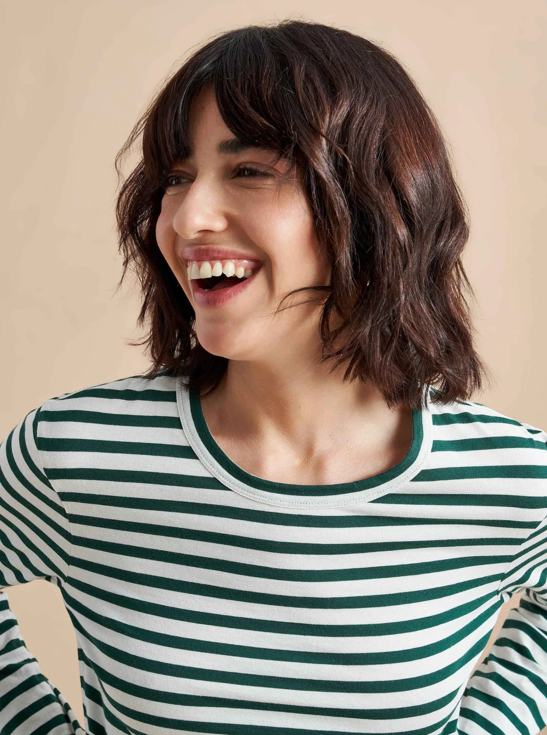 La Ligne Striped Meredith Tee Cream/Hunter Store
