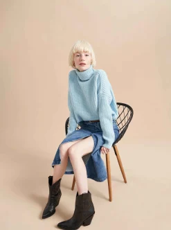 La Ligne Toujours Turtleneck Periwinkle Clearance