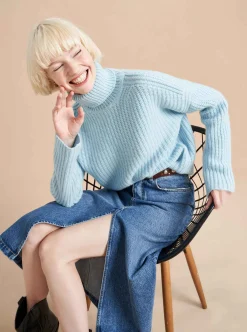 La Ligne Toujours Turtleneck Periwinkle Clearance