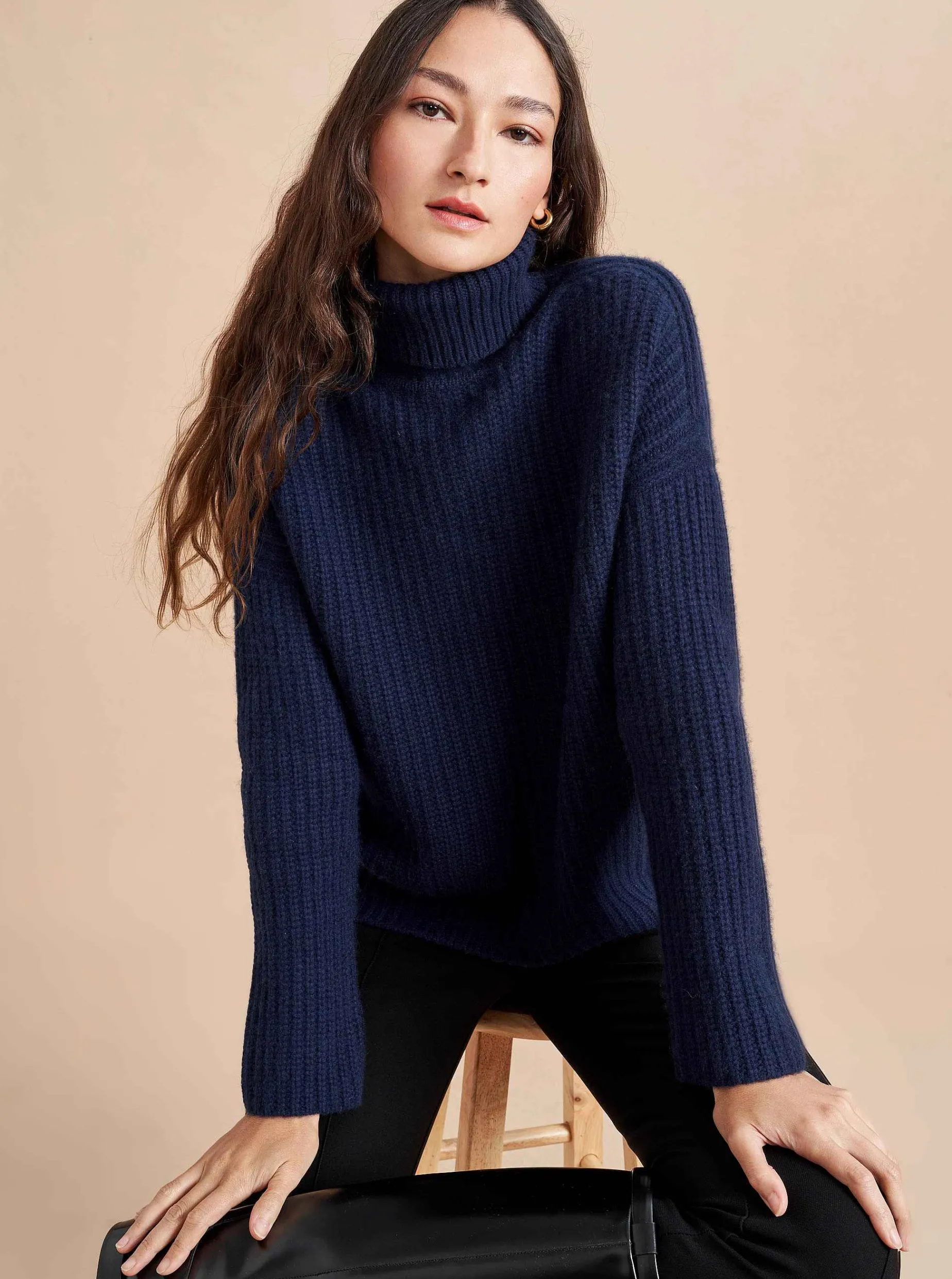 La Ligne Toujours Turtleneck Navy Best