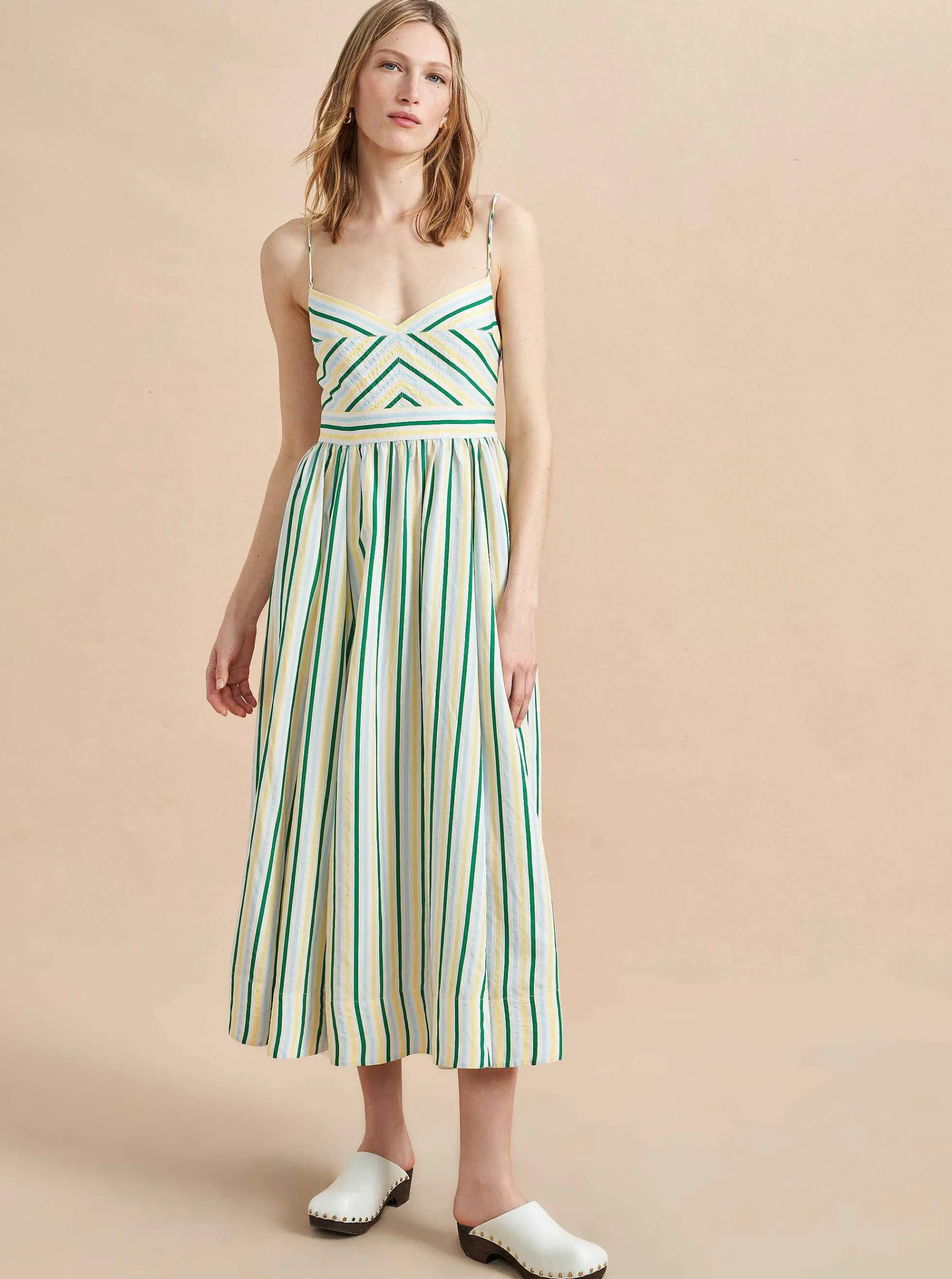 La Ligne Tracy Dress Green/Multi Flash Sale