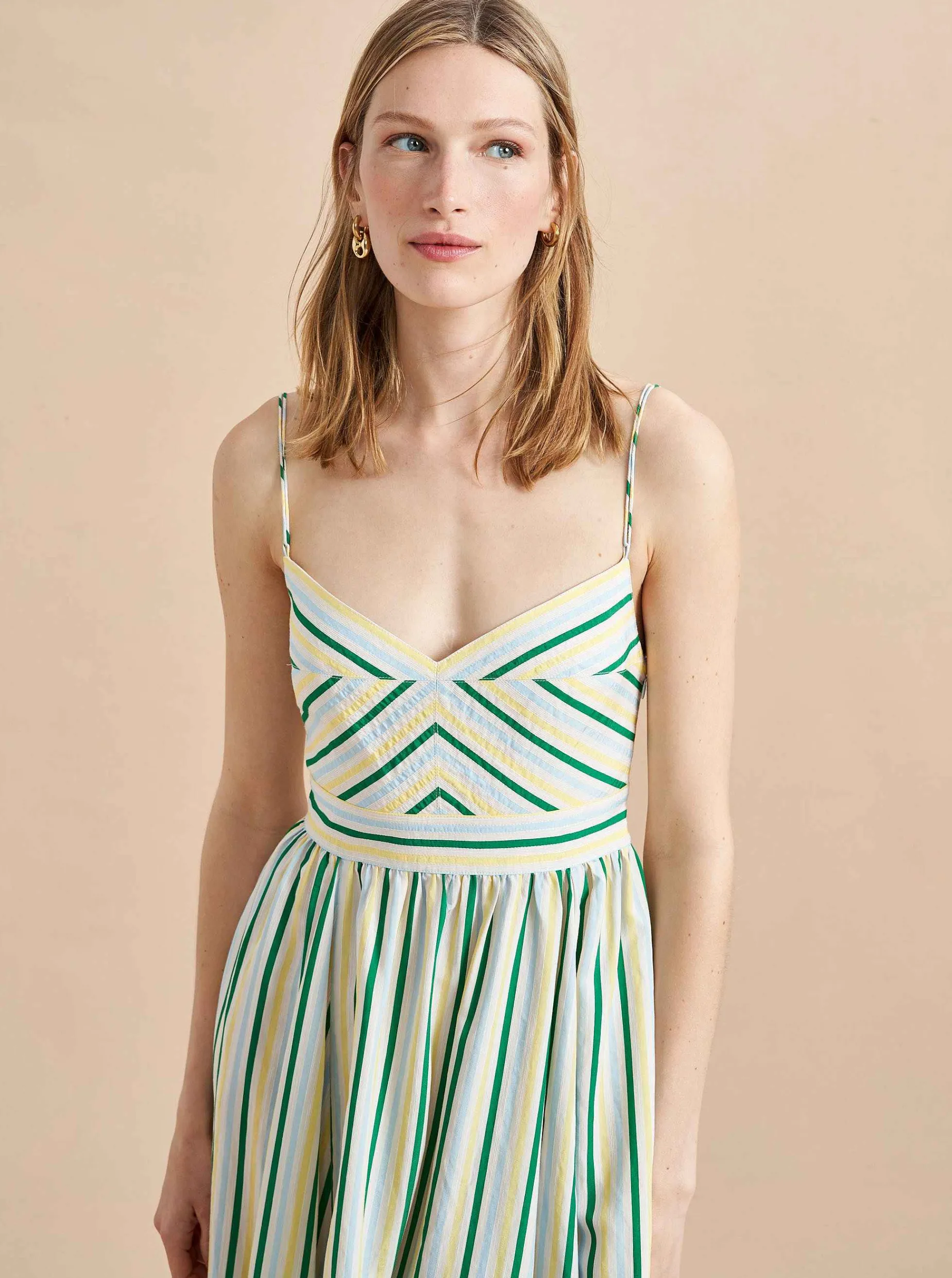 La Ligne Tracy Dress Green/Multi Flash Sale