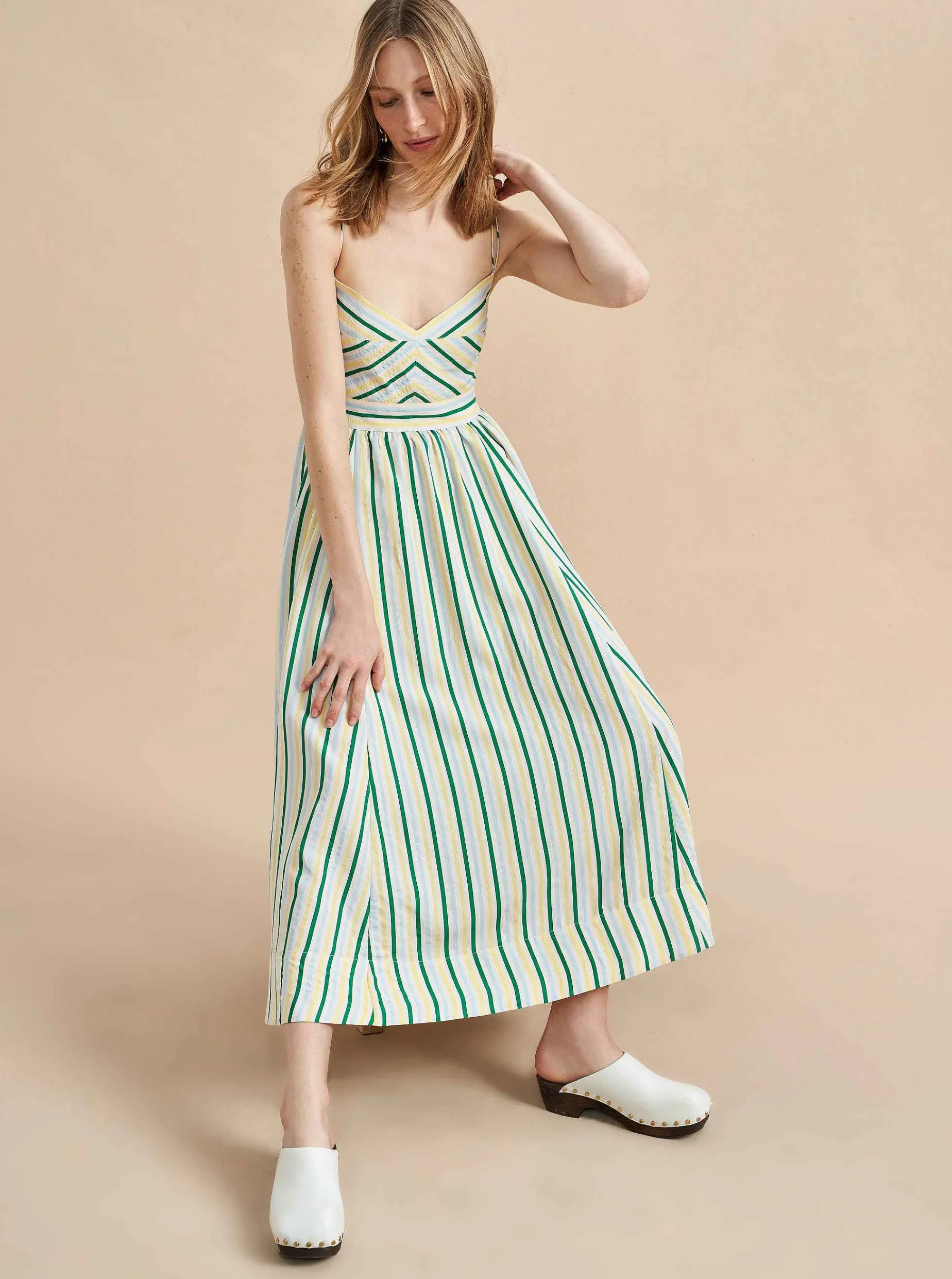 La Ligne Tracy Dress Green/Multi Flash Sale