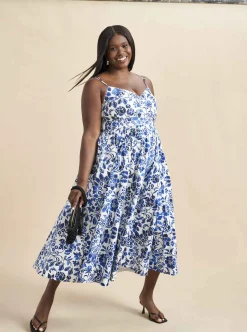 La Ligne Tracy Dress Cobalt/Floral Fashion