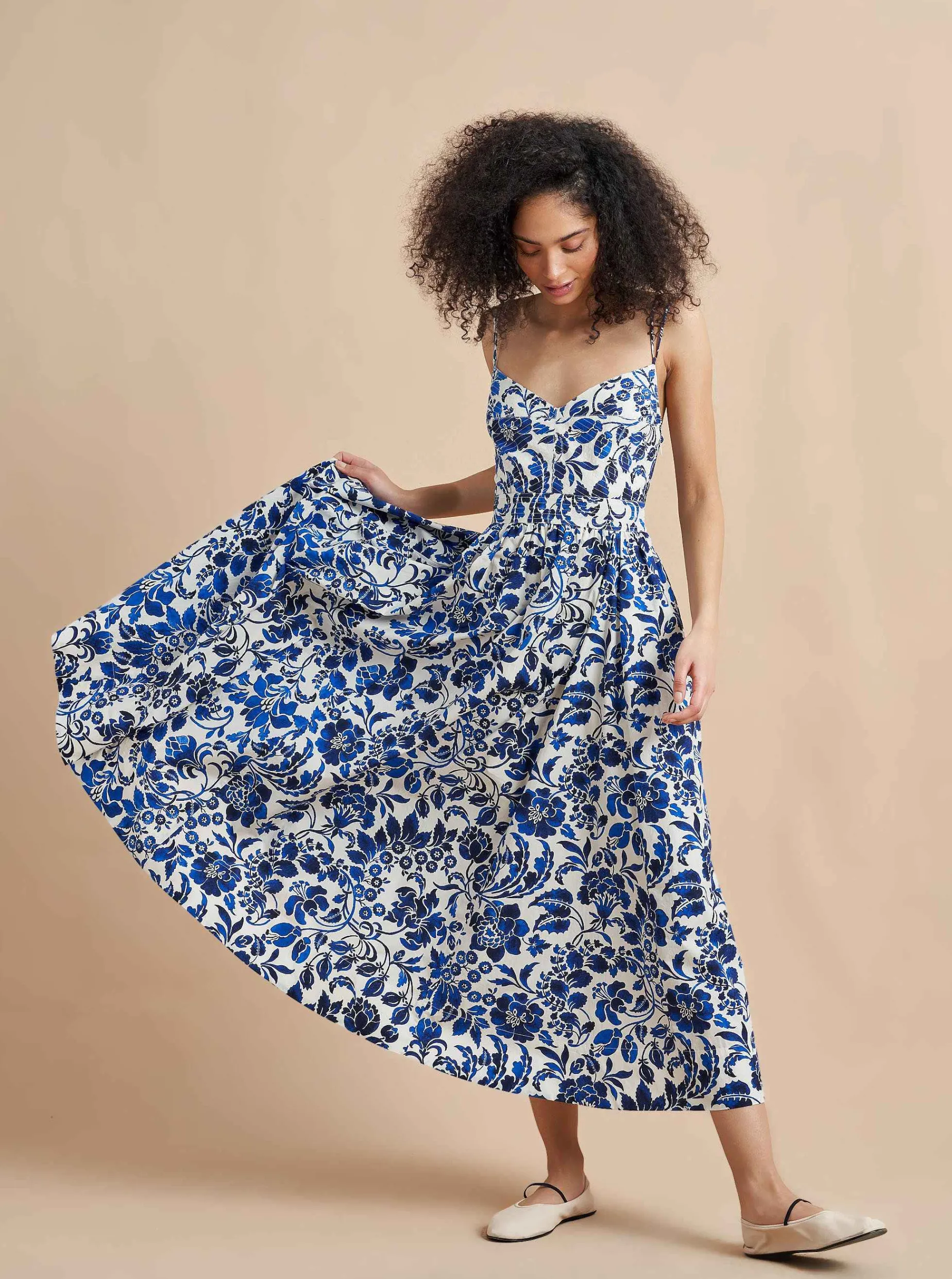 La Ligne Tracy Dress Cobalt/Floral Fashion