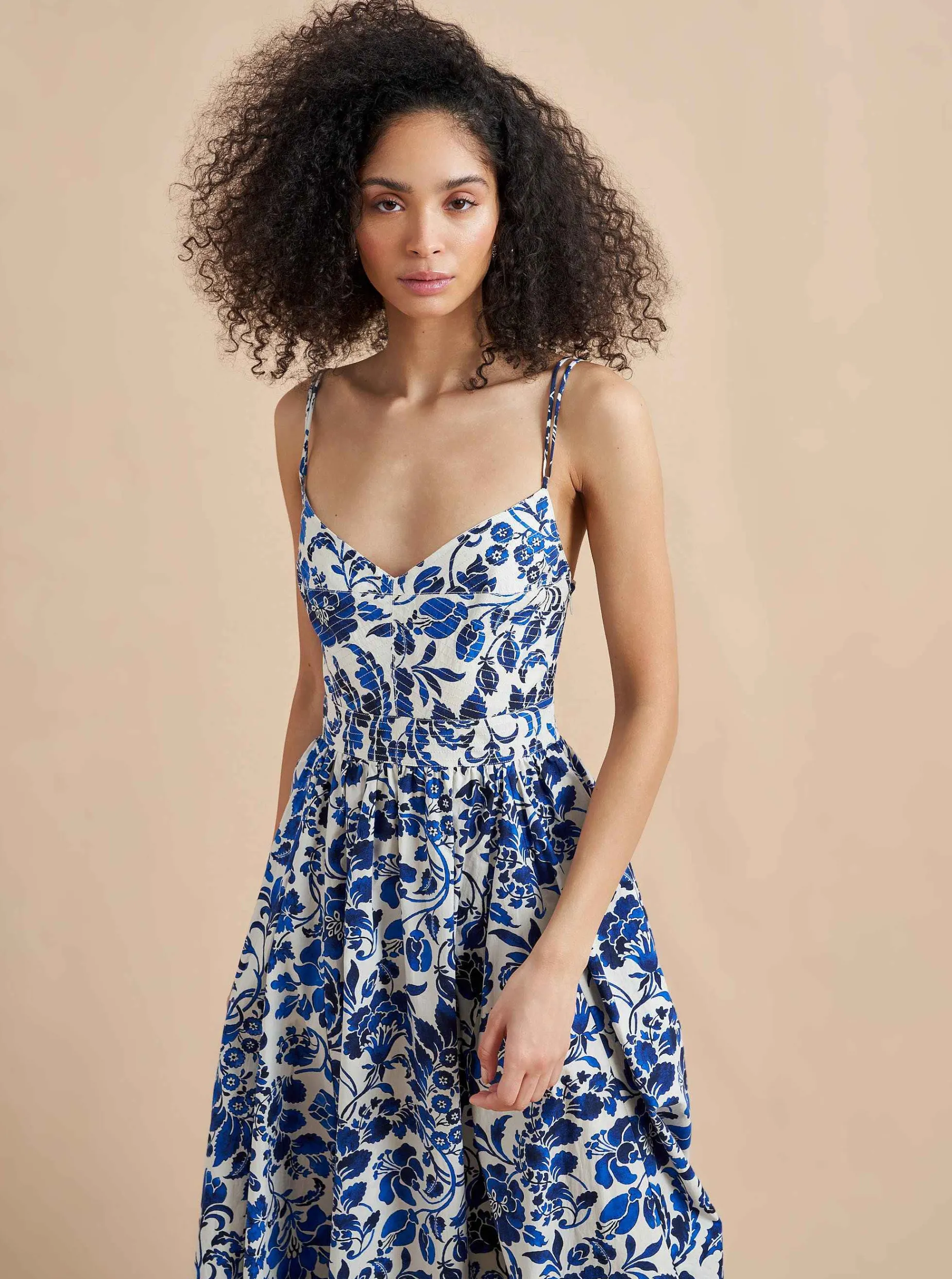 La Ligne Tracy Dress Cobalt/Floral Fashion