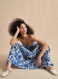 La Ligne Tracy Dress Cobalt/Floral Fashion