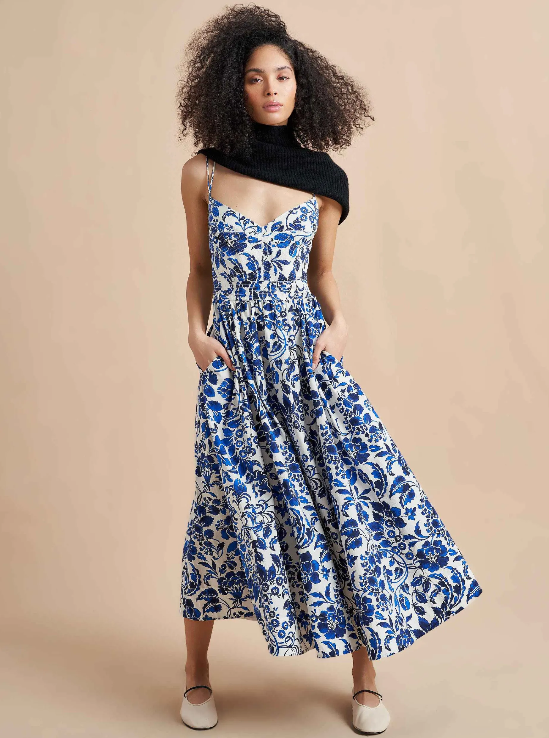 La Ligne Tracy Dress Cobalt/Floral Fashion