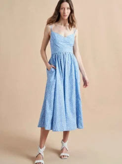 La Ligne Tracy Dress Cornflower Dot Best Sale
