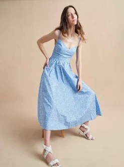 La Ligne Tracy Dress Cornflower Dot Best Sale