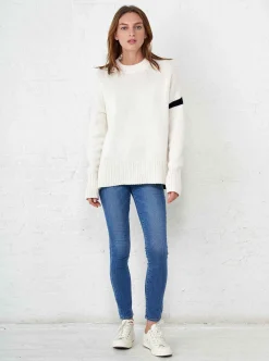 La Ligne Varsity Sweater Cream Flash Sale
