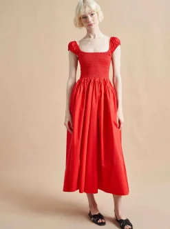 La Ligne Vivian Dress Poppy Hot