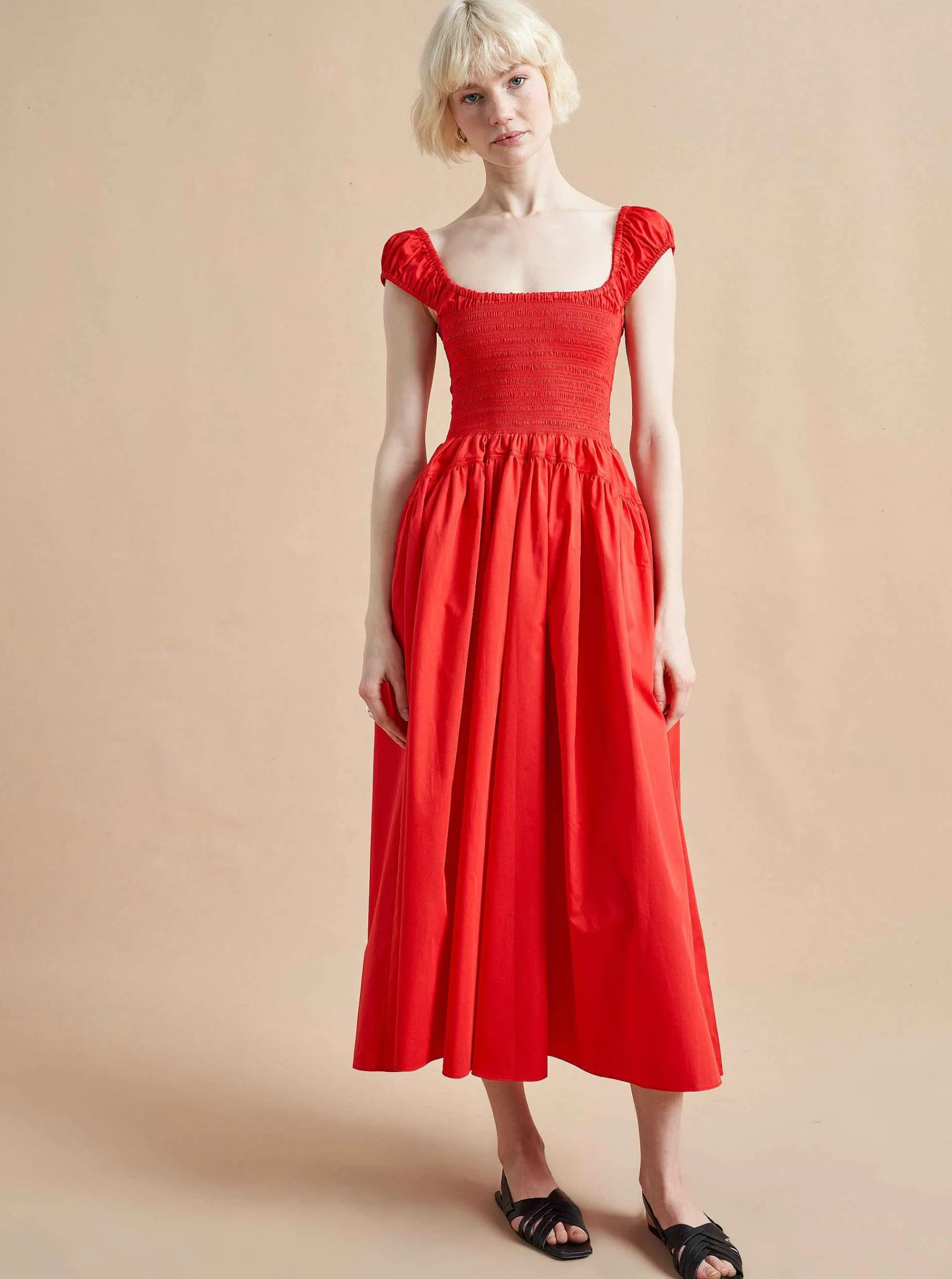 La Ligne Vivian Dress Poppy Hot