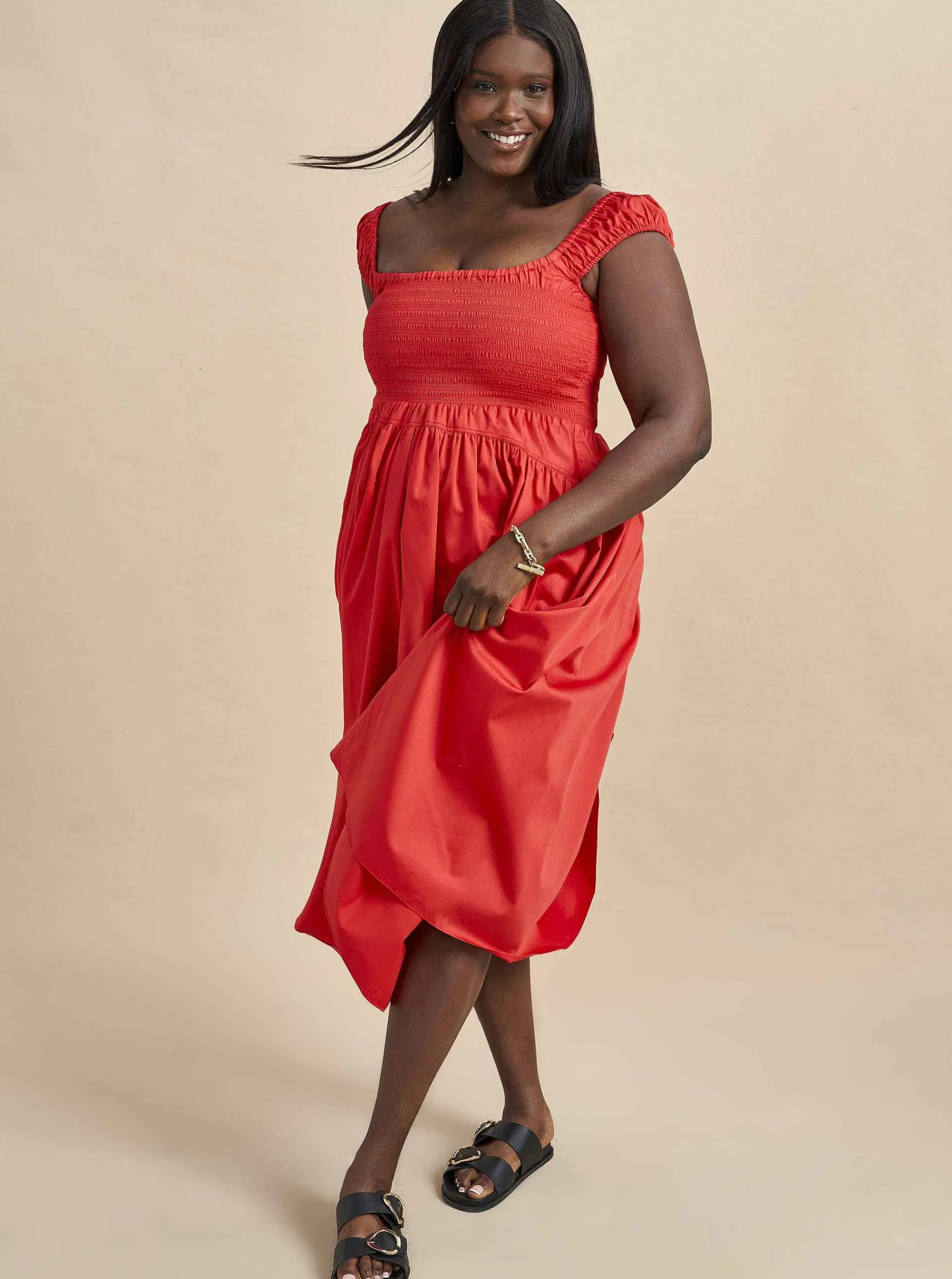 La Ligne Vivian Dress Poppy Hot