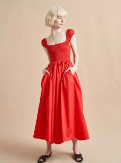 La Ligne Vivian Dress Poppy Hot