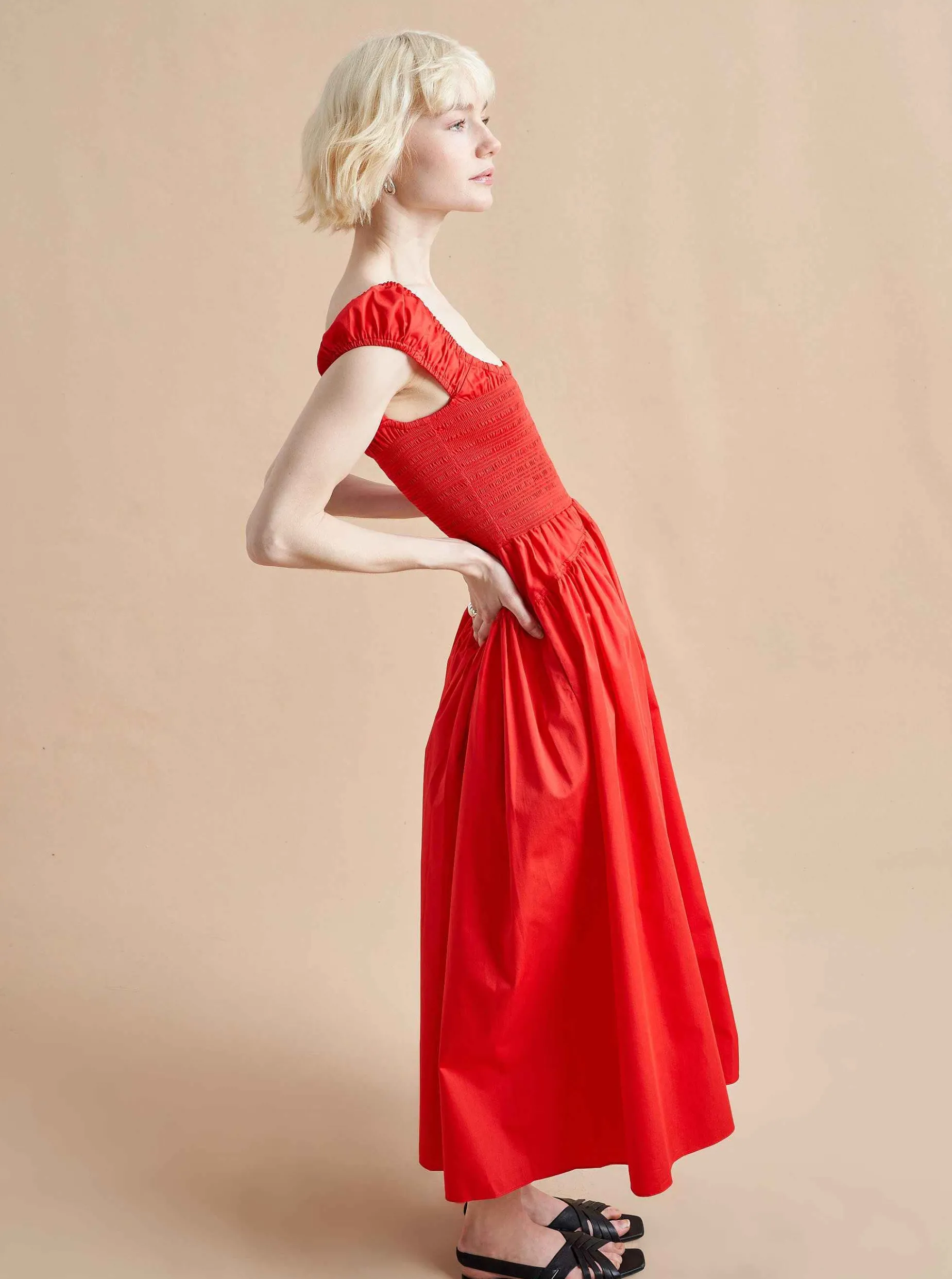 La Ligne Vivian Dress Poppy Hot