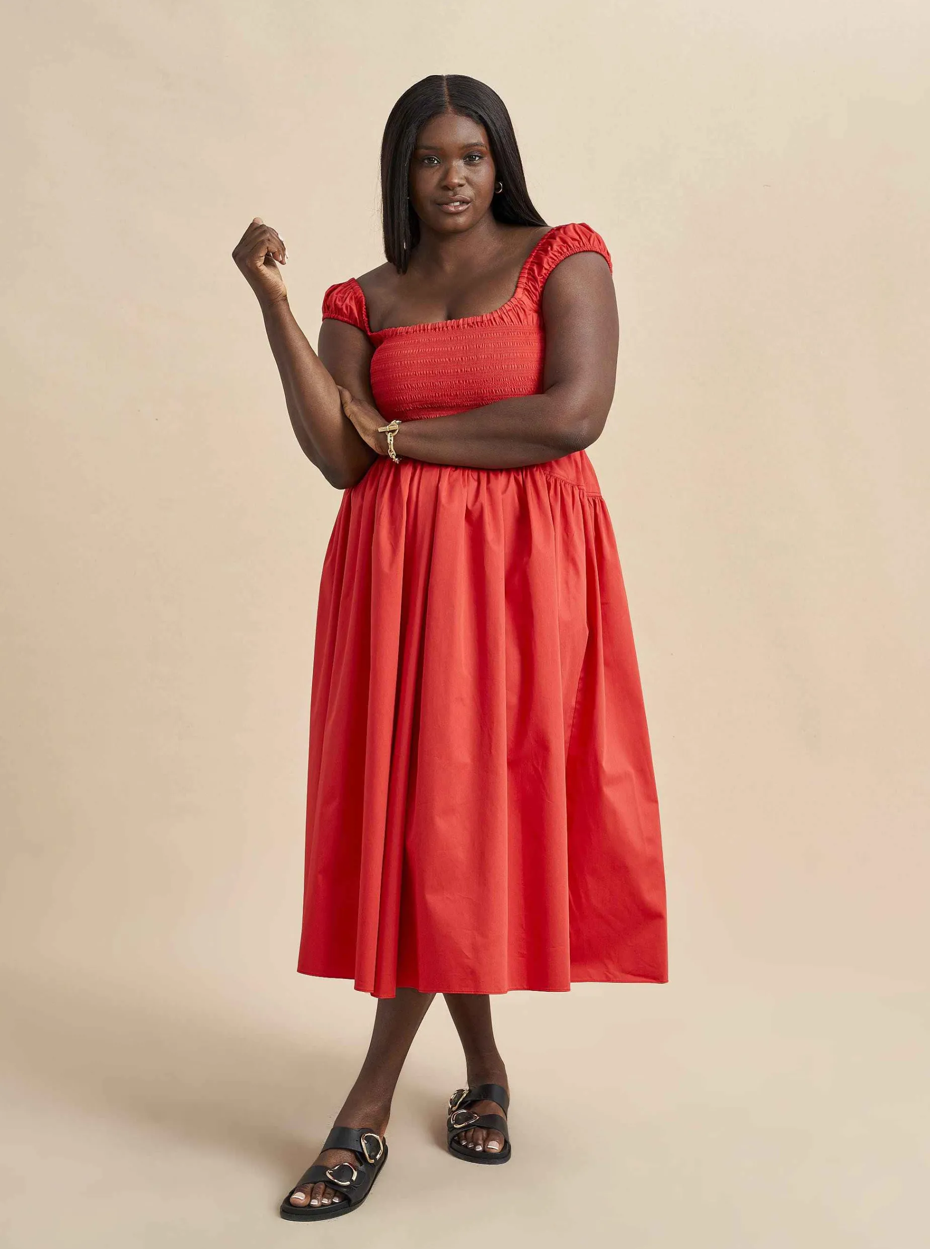 La Ligne Vivian Dress Poppy Hot