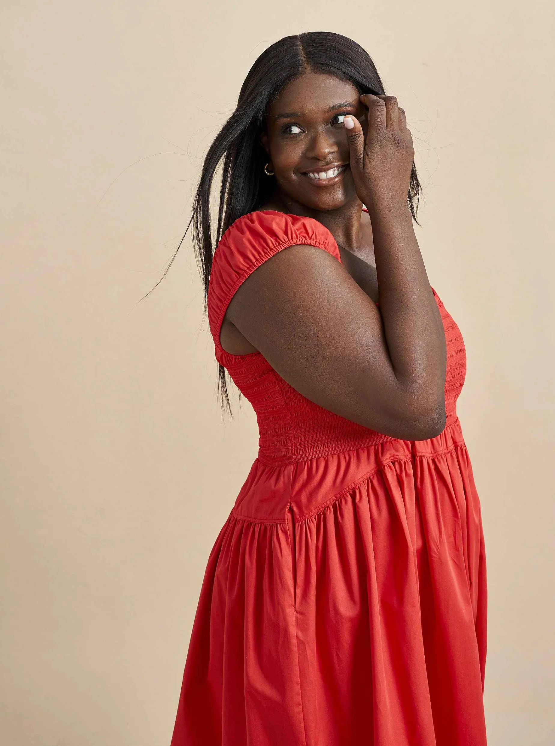 La Ligne Vivian Dress Poppy Hot