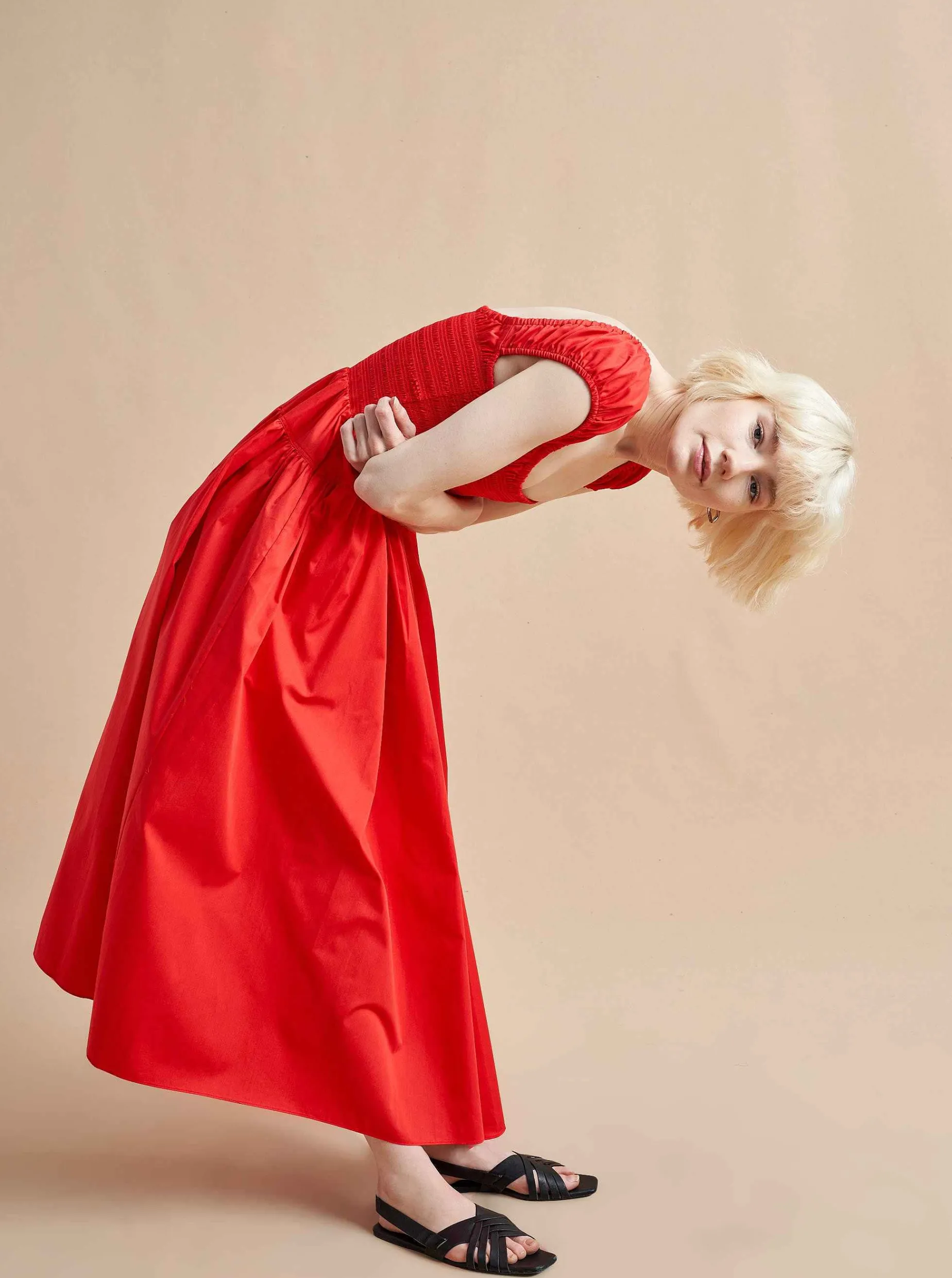 La Ligne Vivian Dress Poppy Hot