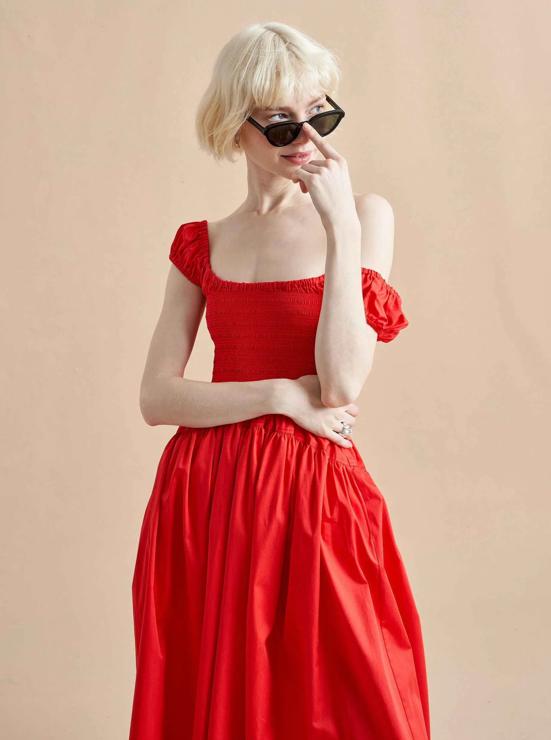 La Ligne Vivian Dress Poppy Hot