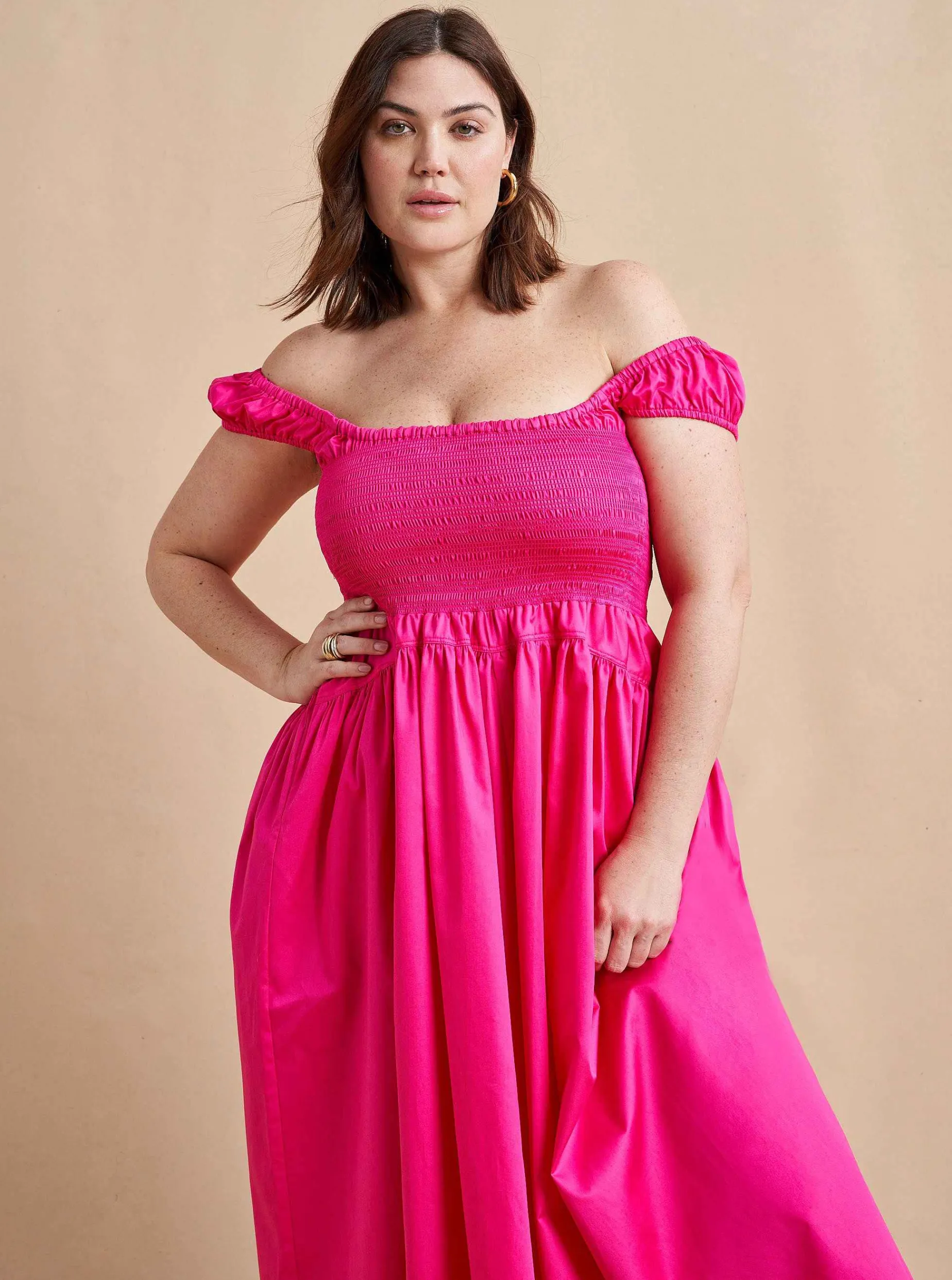 La Ligne Vivian Dress Hot Pink Store